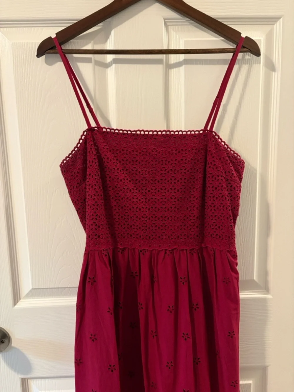 LOFT Eyelet Tiered Strappy Midi Dress - Picture 5 of 6